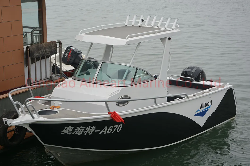 Hot Product Luxury Yacht Aluminum Walk Around Center Cabin with Hardtop 6.5m/21FT Fishing Boat for Sale