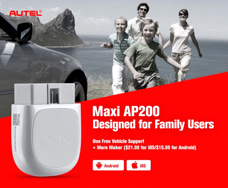 Maxiap Ap200 Bluetooth OBD2 Code Reader with Full Systems Diagnoses Autovin TPMS IMMO Service for Family Diyers Simplified Edition of Mk808