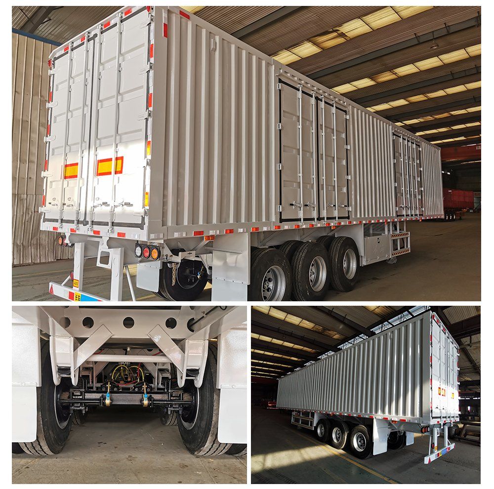 Luen 50t Cargo Box Trailer Truck for Dry Cargo Transport Semi Trailer