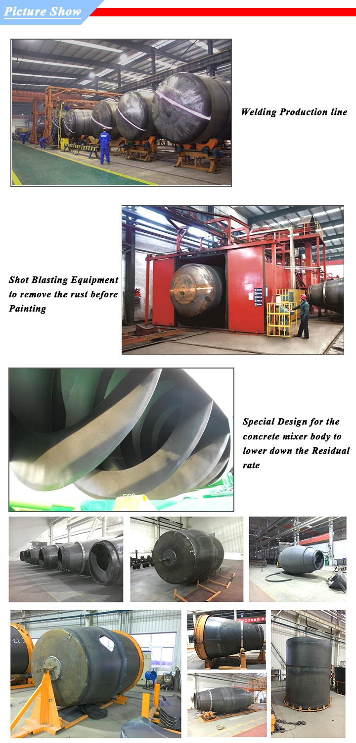 Jushixin Concrete Mixer Truck Body/Mixer Drum Suitable for Chassis (Custom volume)
