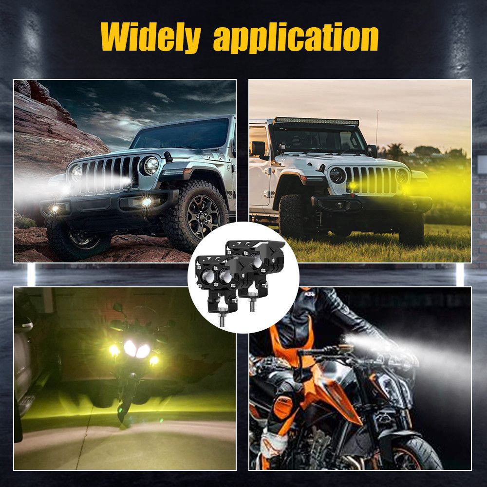 30W Laser Driving Fog Light LED Flood High Low Beam Spot Work Light for Motorcycle Truck Offroad Tractor
