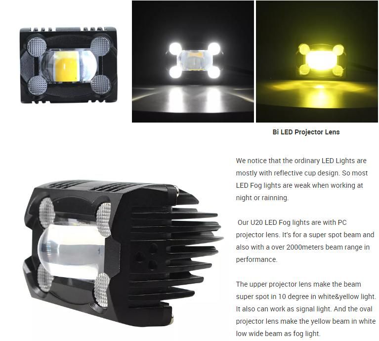 U20 DC 9V~80V LED Motorcycle Power Head Light
