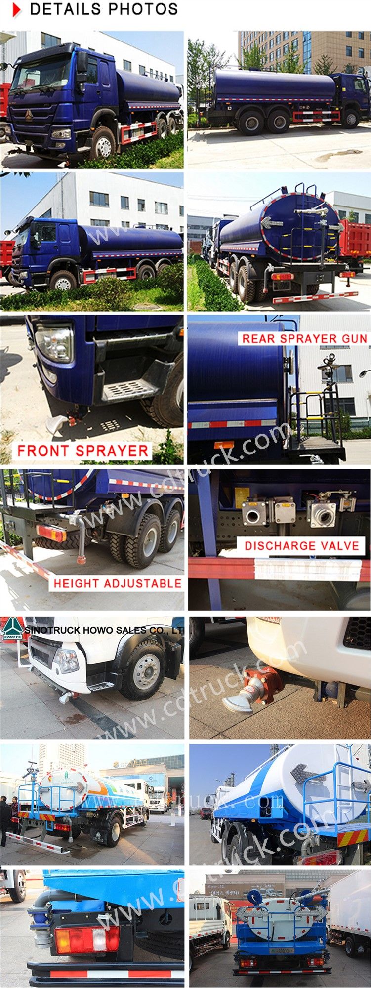 HOWO 4X2 Water Storage Tanker Truck