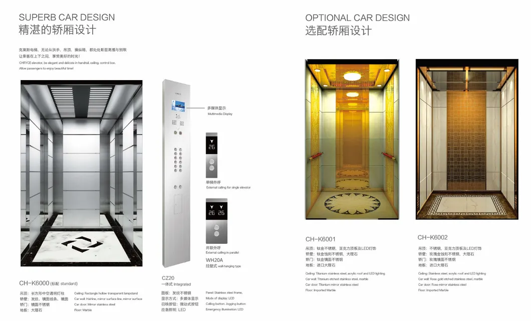 Vvvf FUJI Stable and Commercial Elevator for Passenger Villa Observation