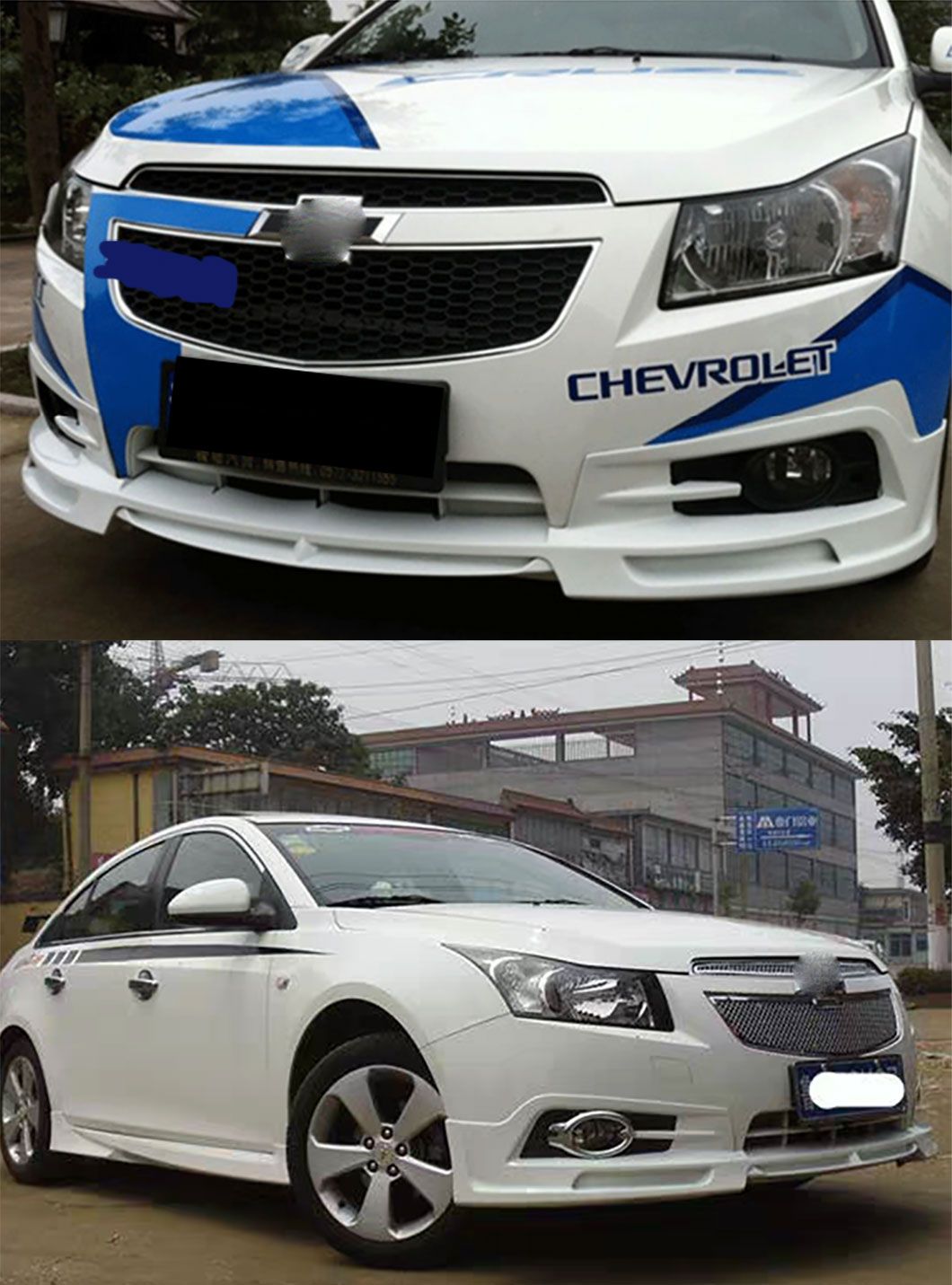 Front Lip Raer Lip Side Skirts for Chevroler Cruze 2014-2019 ABS Material