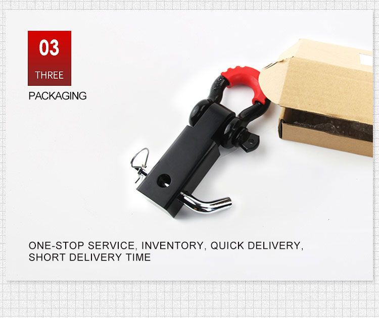 Forged Tow Strap Receiver Hitch with D Ring Shackle