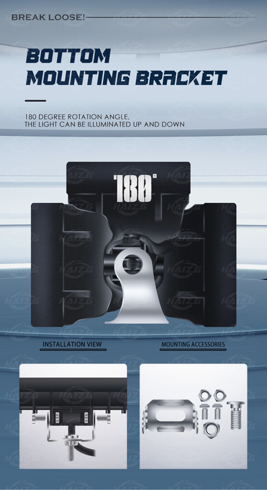 Haizg 40W LED Work Light Waterproof IP67 Spot Beam 9LED Driving Lights for Trucks