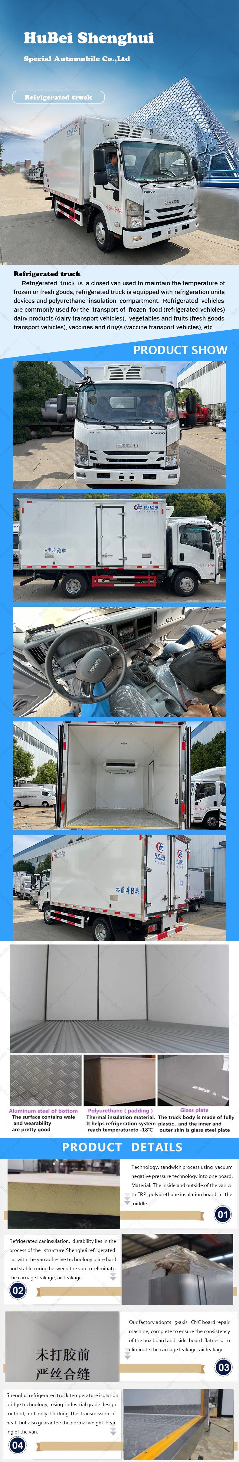 Factory Supply Freezer Van Capacity Isuz-U 4*2 5tons Refrigerator Truck for Sale