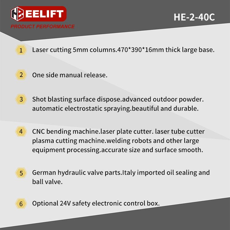 Double Post Auto Shop Hydraulic Garage Car Lifting Machine Two Post Car Lift 2 Post