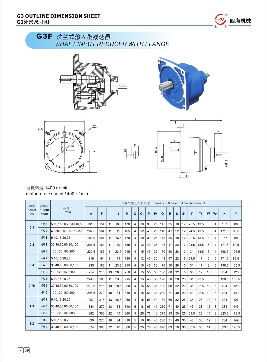 Foot Mounting Helical Gearbox Motor with Customized Color