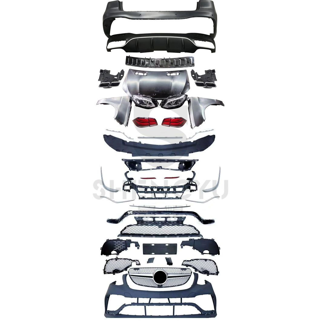 Car Body Kit for Mercedes Benz Ml Class W166 2010-2015 Upgrade to Gle63 Amg Style Include Front and Rear Bumper with Grille,Hood,Fenders,Headlight and Taillight