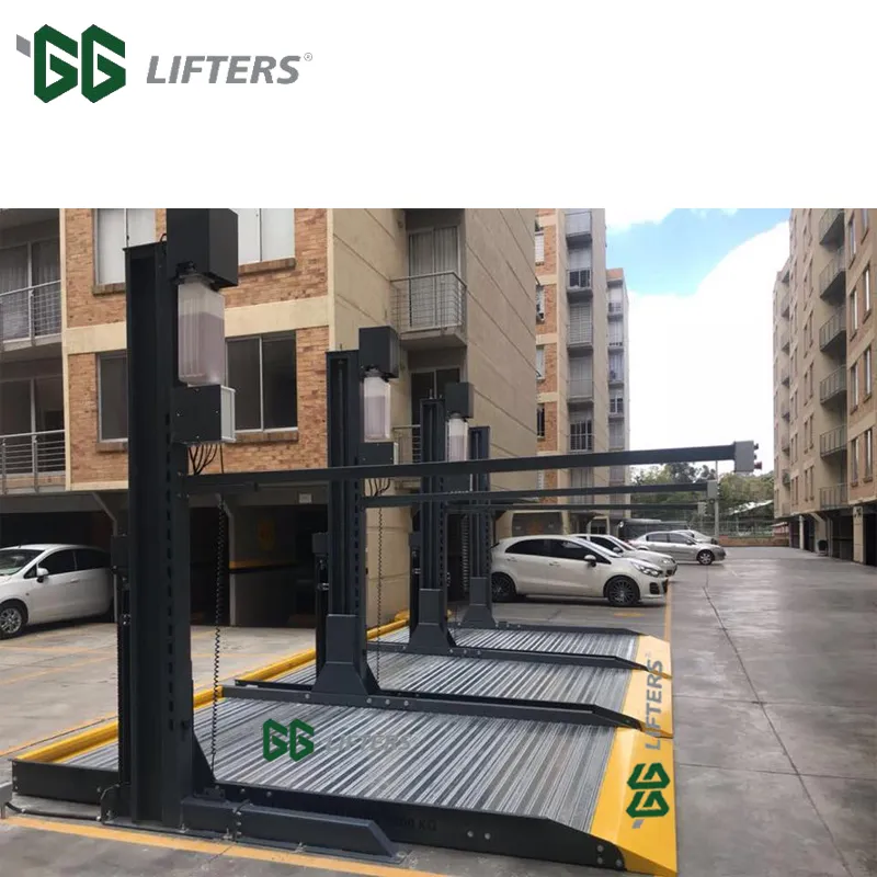 2 cars stacker vertical parking system