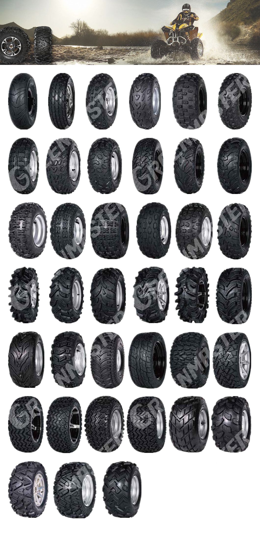 Factory Wholesale ATV Tire, Sand Beach Quad Tyre, Offroad Side-by-Side (Sxs) Tires, UTV/Muv 18X8.5/10/11.00-10 19*6.00-10 with Aluminum/Steel Wheel Rim