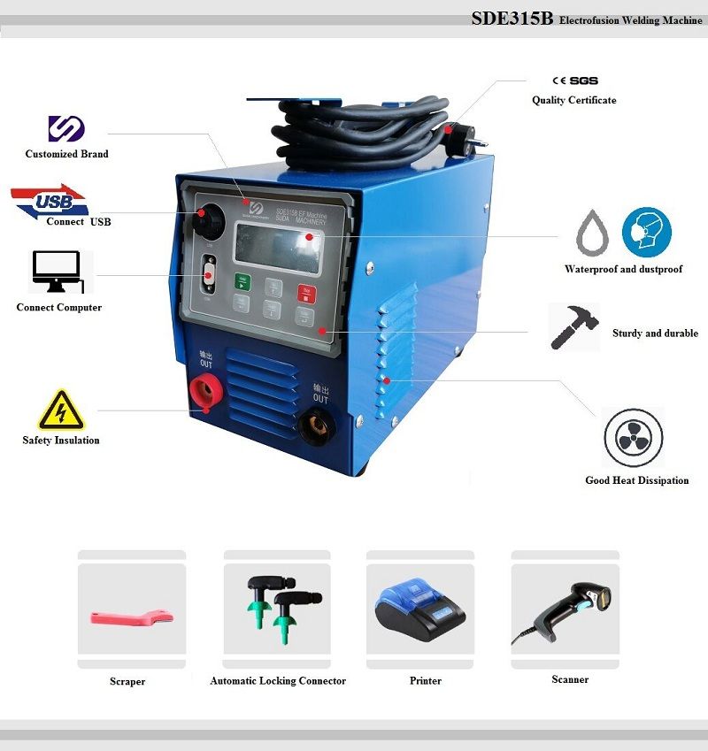 20-630mm Polyethylene Electrofusion Pipe Welding Machine