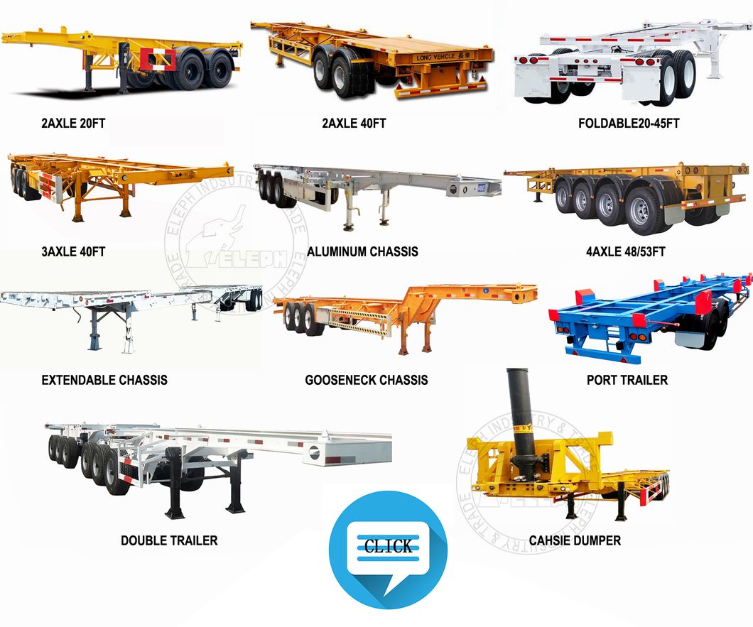 Euro Style 2 Axles Bogie Suspension Terminal Container Trailer