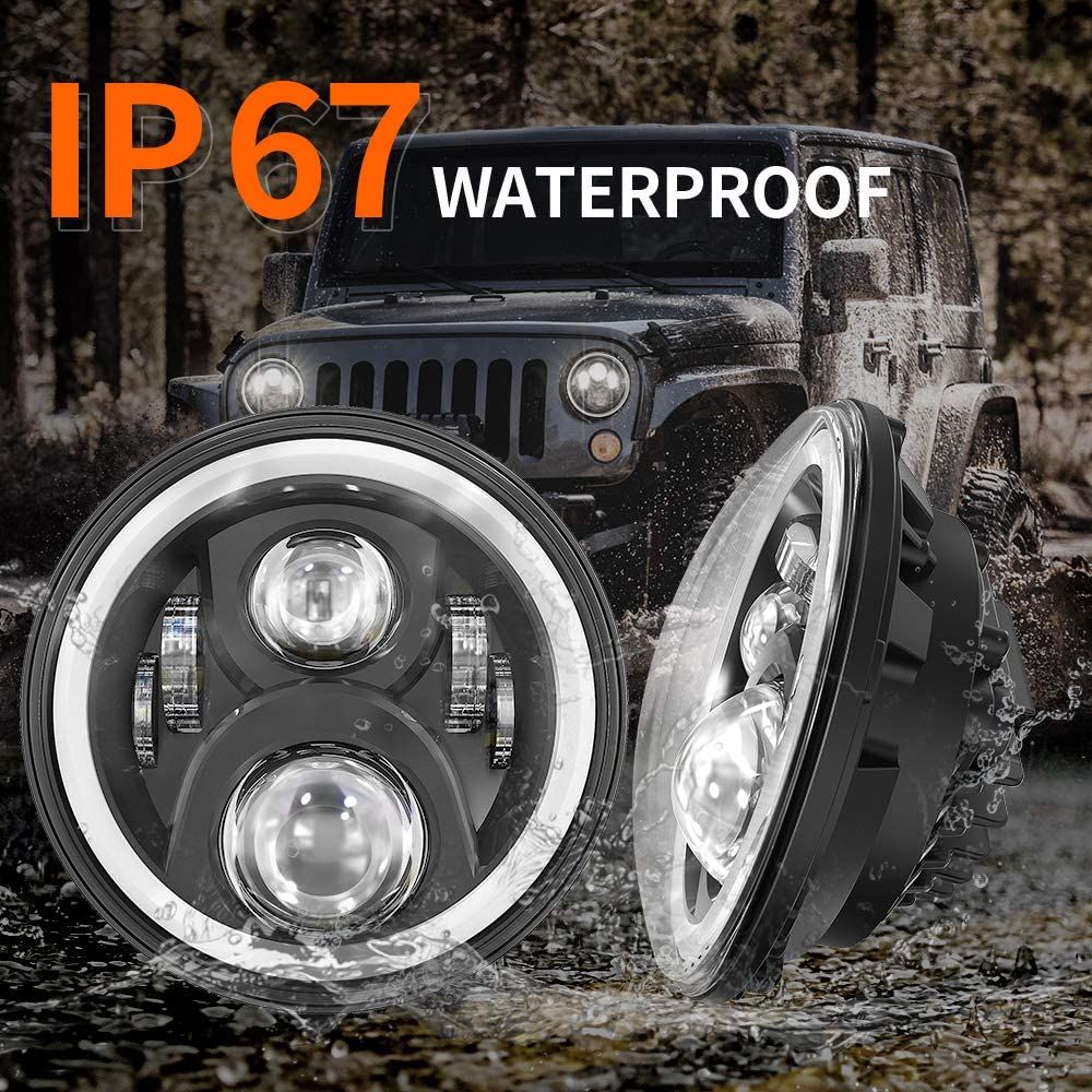 Wholesale Auto 7&quot; DRL Hi/Lo Beam LED Jeep Headlight