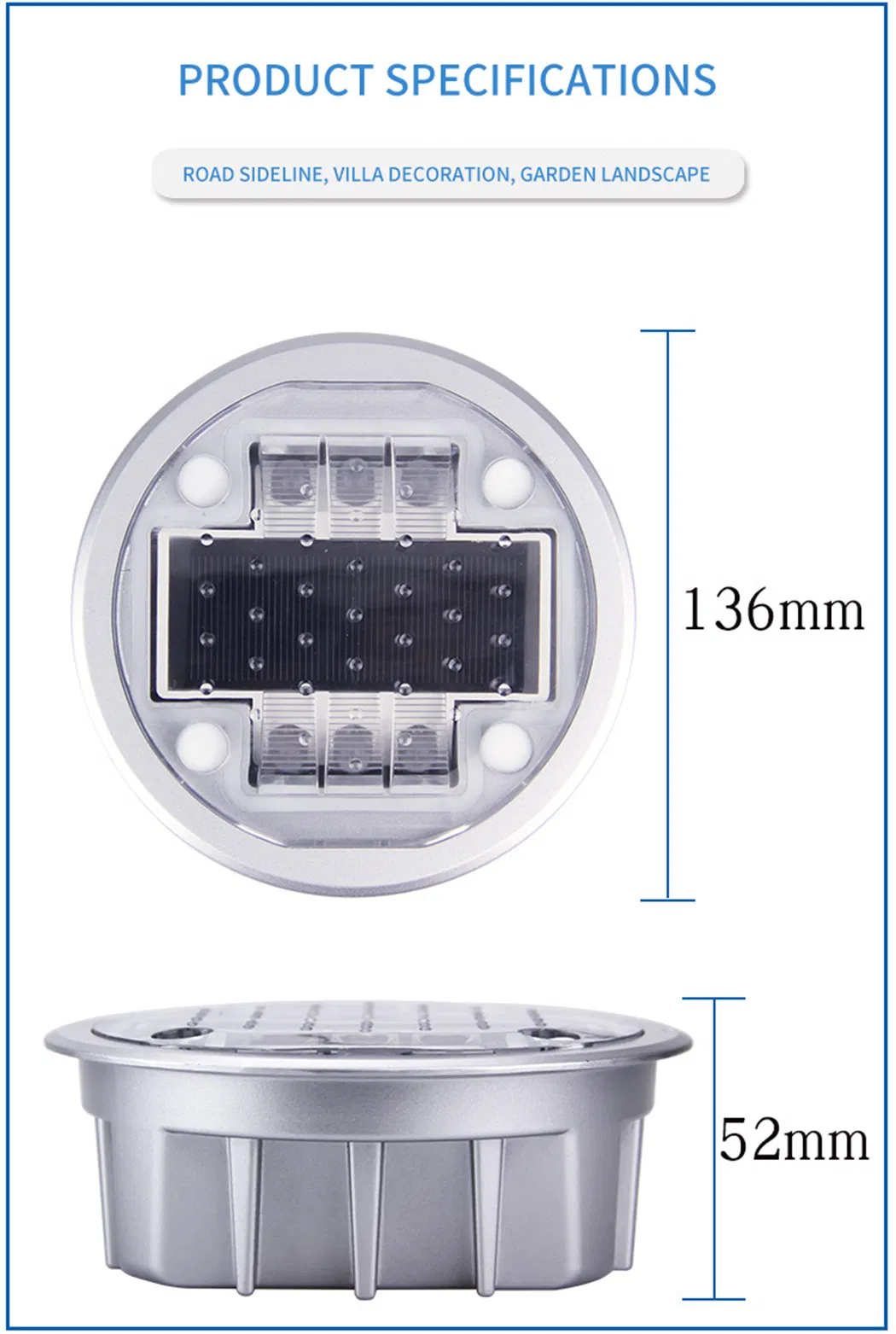 High Quality Market Popular 6screw Solar Aluminium Solar Tiger Eye Road Stud Solar