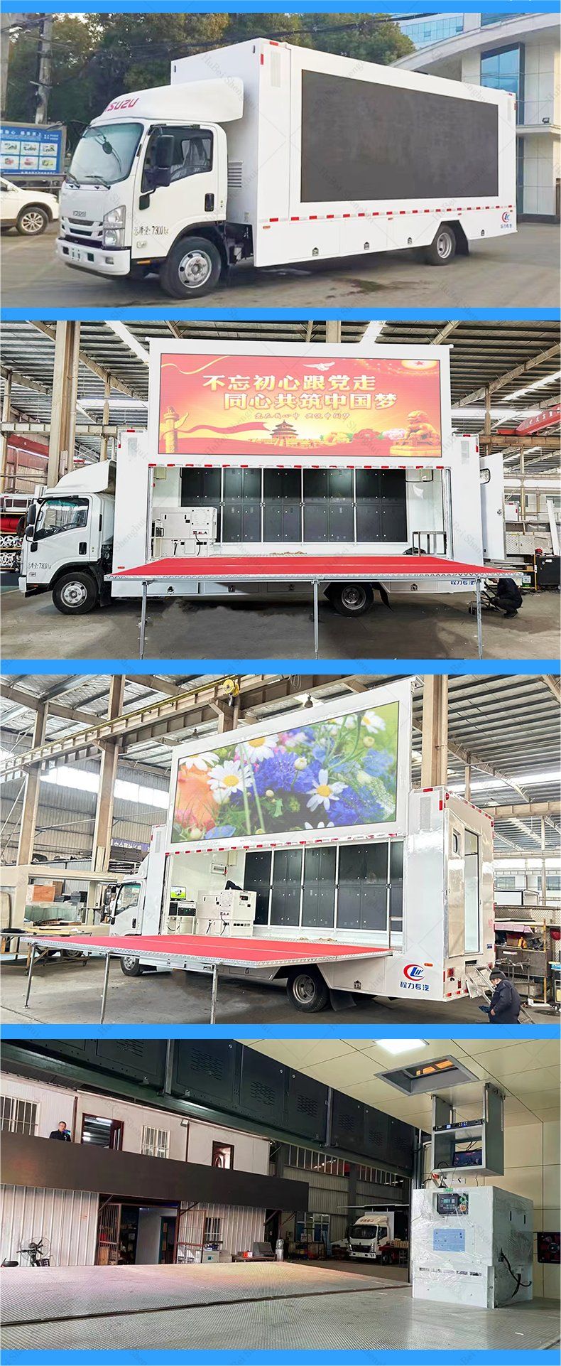 High Contrast Best Dissipation Factory Direct Sell P6 LED Advertising Billboard Truck with Large Stage