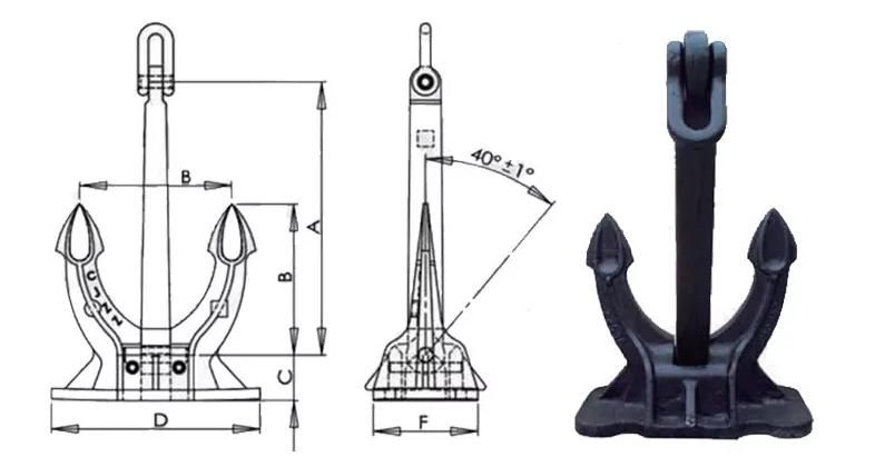 Spek Anchor 50000kg with Class Certification Marine Anchor for Ship