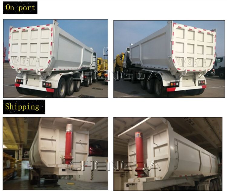 3 Axles 40 Ton Semi Trailers Dump Trailer for Sale