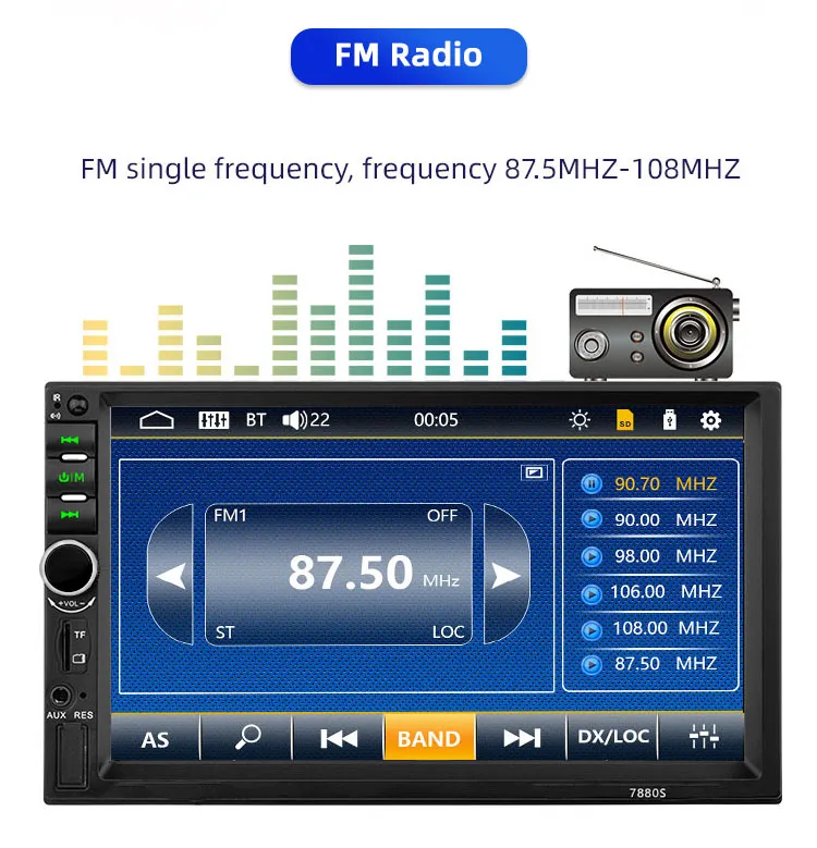 7 Inch Touch Screen Car Double DIN Music Player 2 DIN Video Stereo Auto Radio Car MP5 Player DVD 7880s