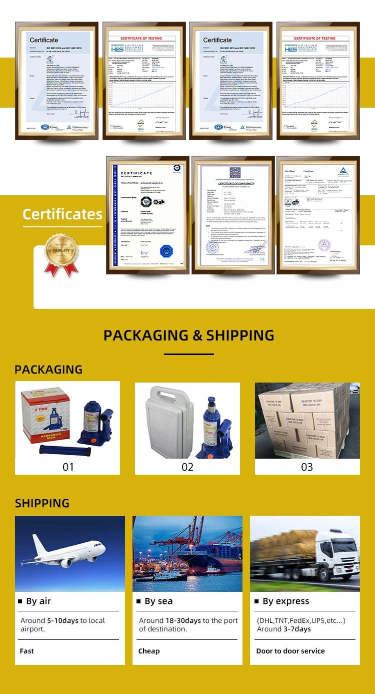 Manufacture in China 2t Bottle Jack with Top Quality and GS/CE/TUV Certificates