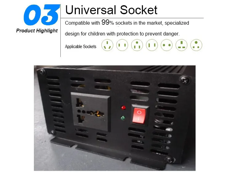 Gold With USB LCD Display 1500Watt Power Car Modified Inverter