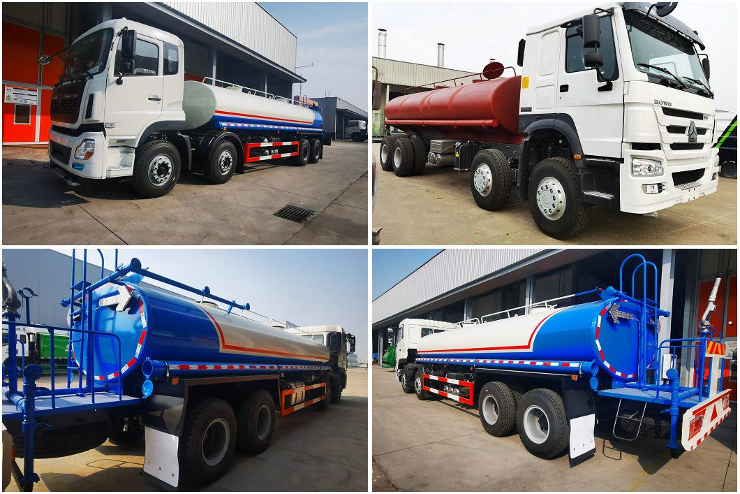 Dongfeng 12 Wheelers Stainless Steel 5000 -6000 Gallon Drinking Water Truck 25-30ton for Dust Control with Sprinkler Bowser