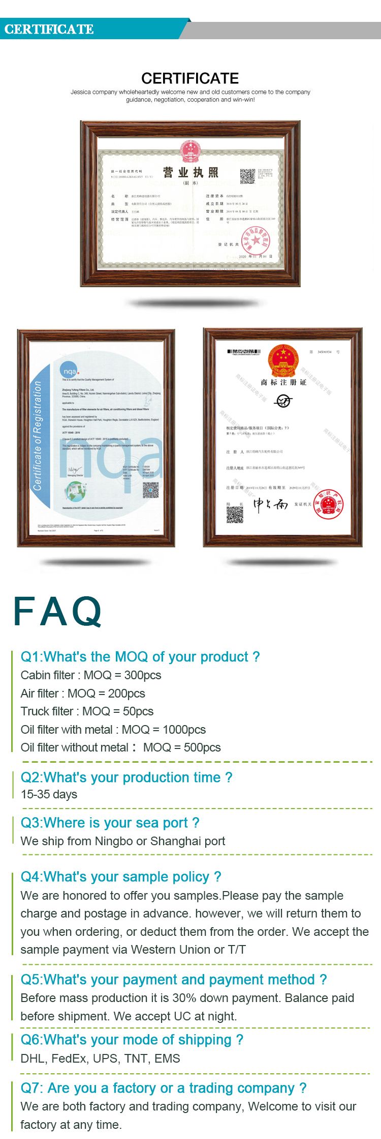 Jsfils OEM Quality a-133ab 11s7-40120/11s7-40130 Excavator Air Cartridge Cleaner Element Filter