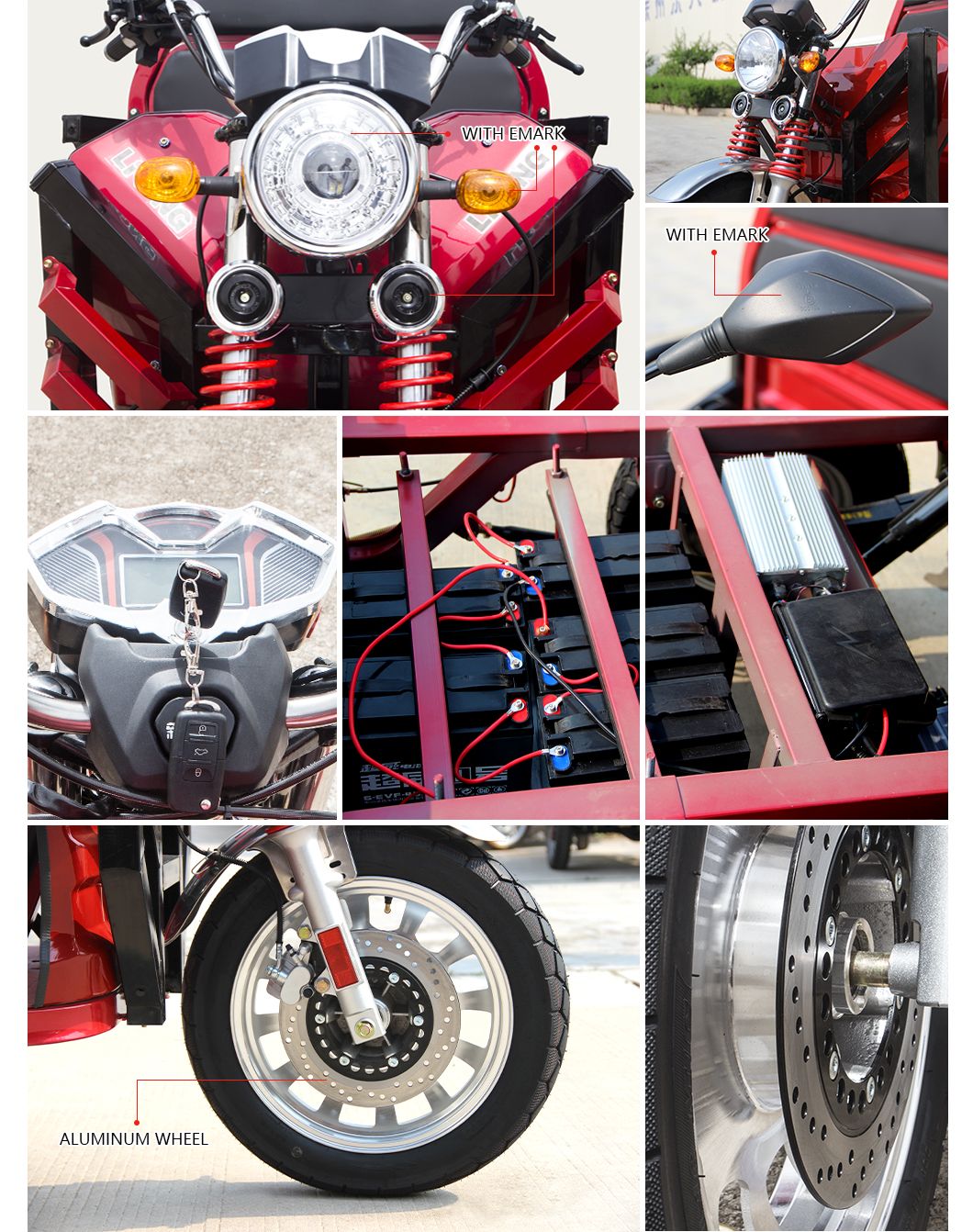 Star Product 60V1200W Eelctric Tricycle 1500*1100*450mm Electric Cargo Tricycle for Delivery