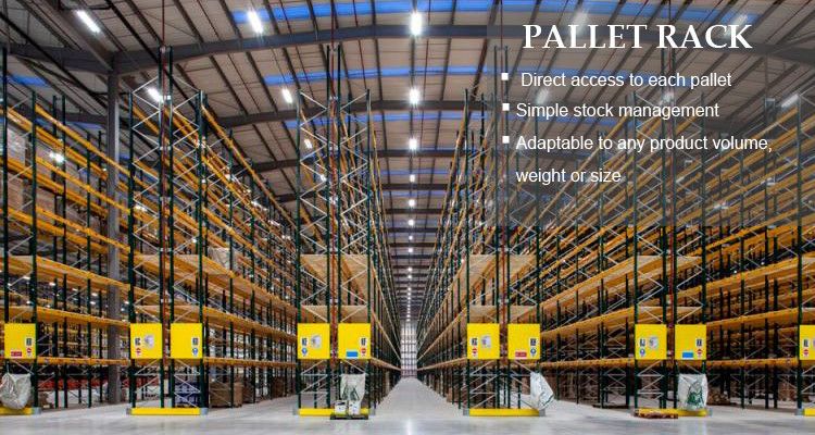 Powder Coated Steel Panel Metal Warehouse Storage Pallet Rack