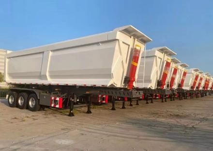 Stone / Sanding /Aggregates transportation Tri Axle 35cbm U-Shape Rear Hydraulic Dump Truck Trailer for Tanzania