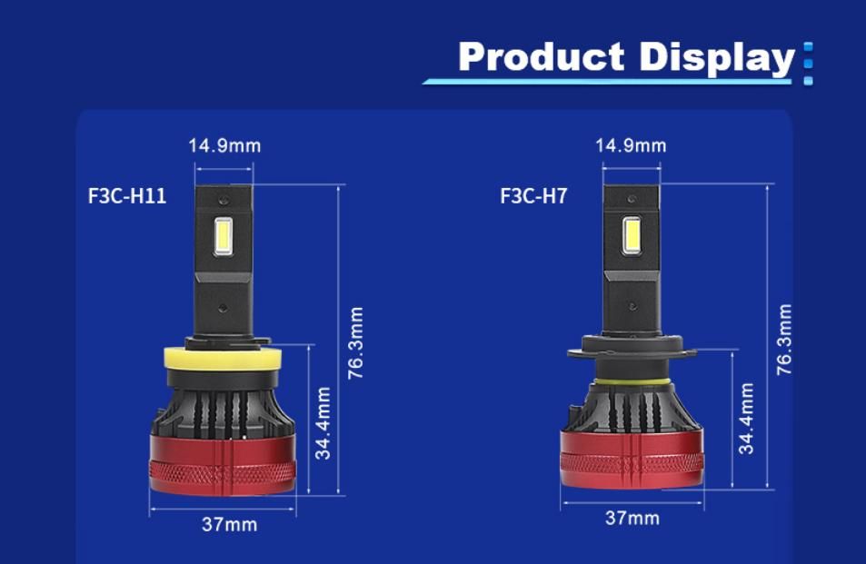 Canbus Anti-Flicker H1 LED Headlight Bulb 6000K Super Bright Fan Design