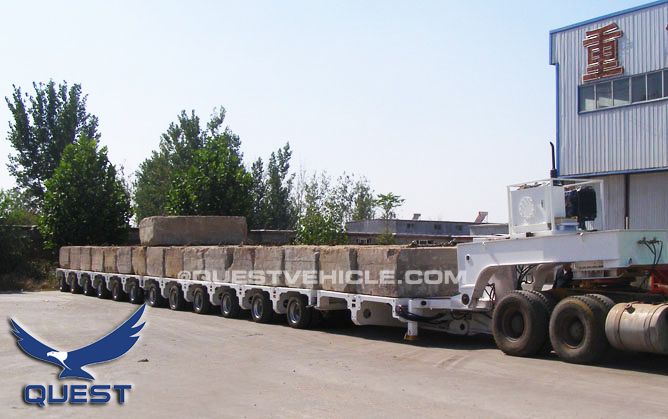 Multi Axle Hydraulic Gooseneck Steering Axles Modular Low Bed Trailer