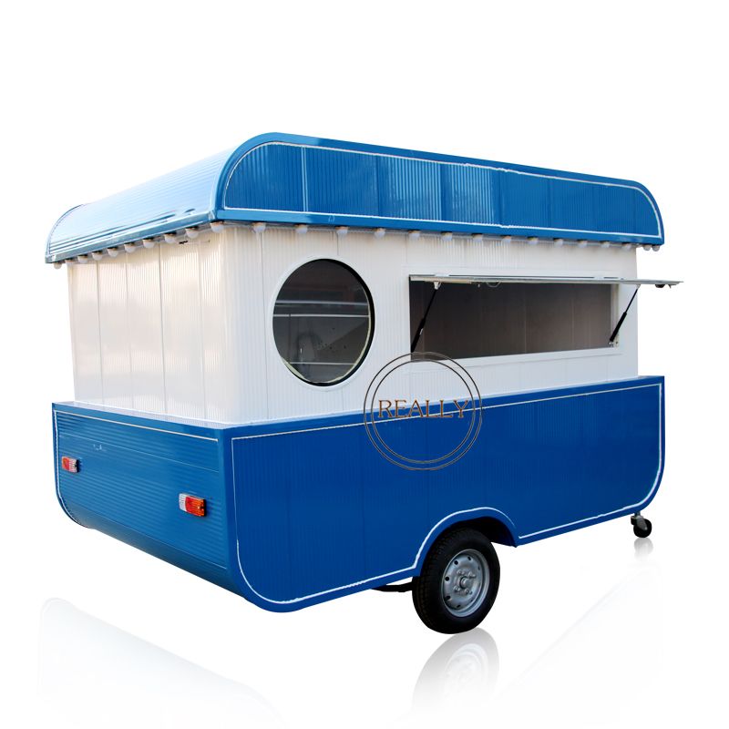 Food Caravan Halal Mobile Food Truck with Kitchen Outdoor Restaurant Ship Type Retro Hot Dog Coffee Food Trailer