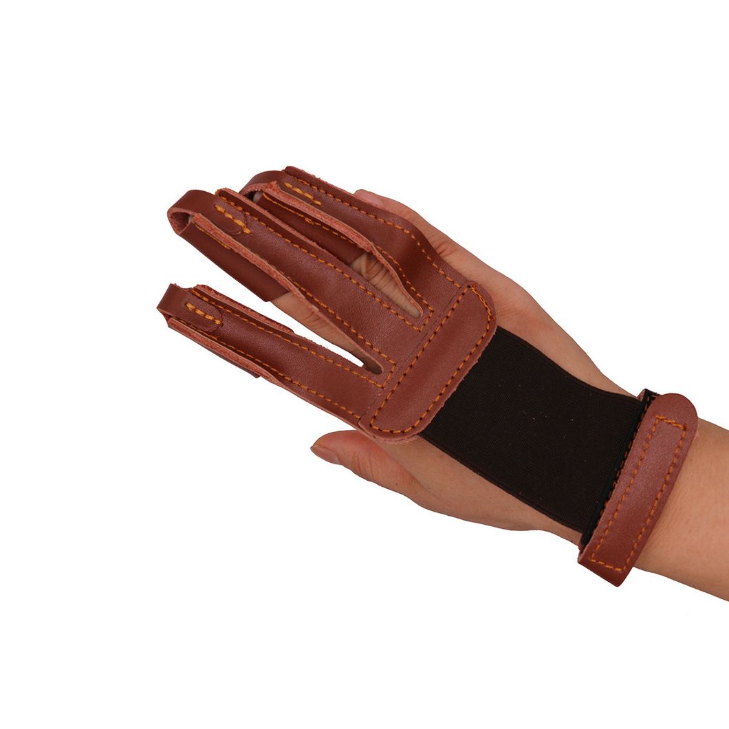 Archery Shooting Protective Glove 3-Finger Archery Glove, Leather Recurve Bow Finger Glove, Pull Bow Arrow Glove Bl13287