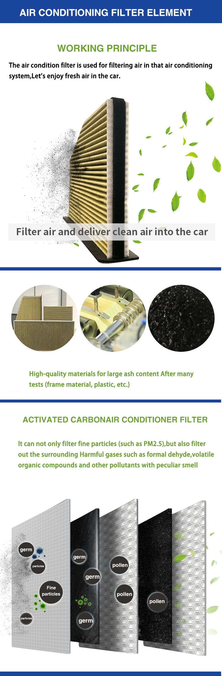 Auto Parts Air Filter for OE 17801-38030 Car Spare Parts Engine System