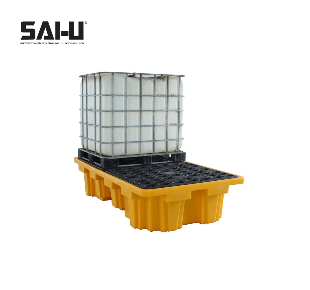 Sai-U IBC020 Pallet Plastic 1100L Containment for Fluid Storage Ton Drum Leak-Proof Chemical Storage Leakproof