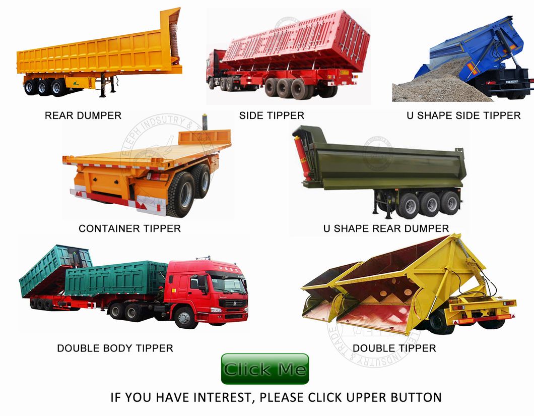 Heavy Duty 2 Axles Rear Dump Semi Trailer for Trucks