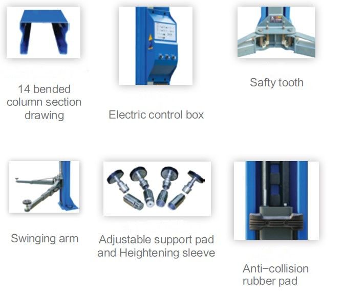 Fast Delivery 4.5t Two Post Car Lift with Electric Release