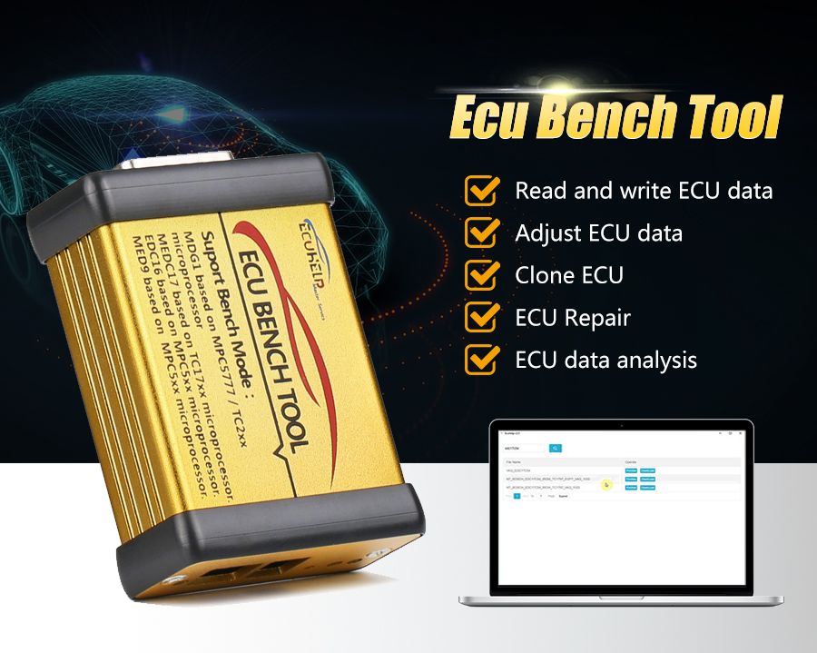 for/Ecubench Tool Full Version with License Supports MD1 Mg1 EDC16 Med9 No Need Open to Open ECU Free Update Online