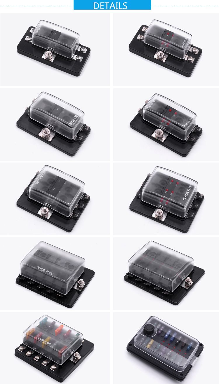 12 Ways Multiple LED Blade Fuse Holder with Screw Terminal