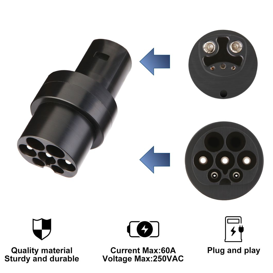 Adapter Tesla Type 2 Charger Adapter Plug Portable Type 2 DC Adapter for Tesla Vehicles