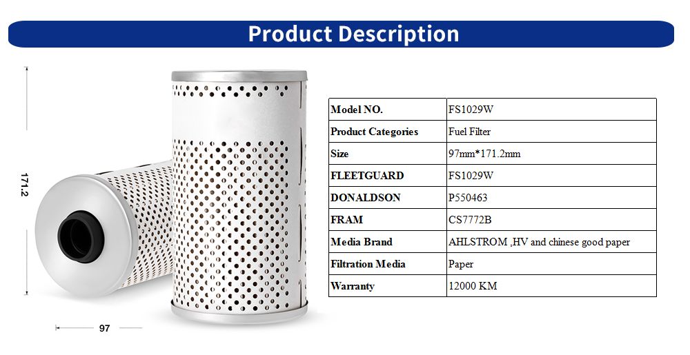 Auto OEM Parts Direct Factory Price Fuel Filter for Freightliner Peterbilt Kenworth Mack Truck Engine Fs1029W