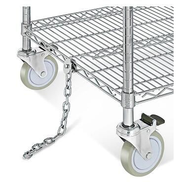 Electro Static Discharge (ESD) 3 Tire Chrome Wire Shelving Trolley for The Electronics Industry