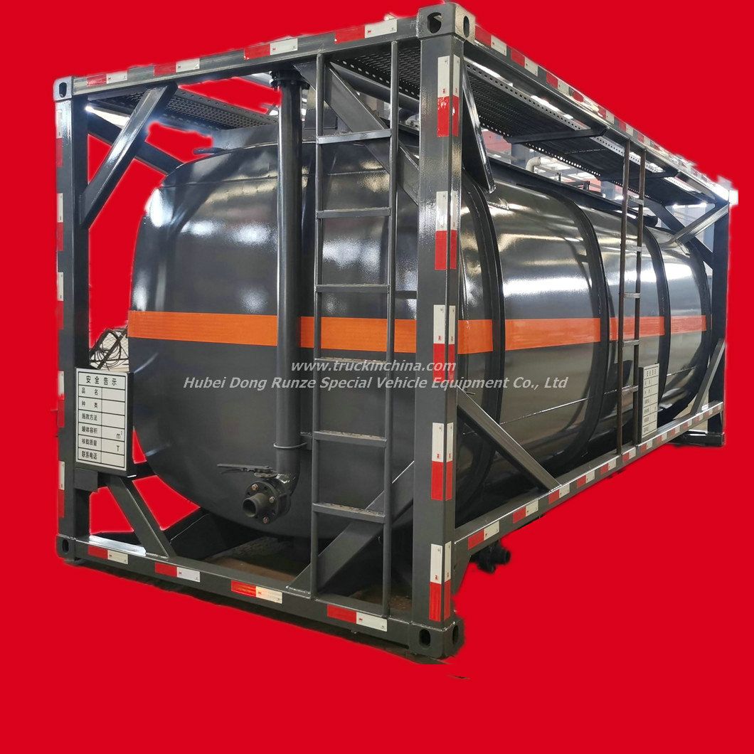 30FT 40FT Chemical Liquid Tank Container for Hydrochloric Acid HCl, Caustic Soda, Sulfuric Acid, Ferric Chloride Road Transport 26kl, 28kl