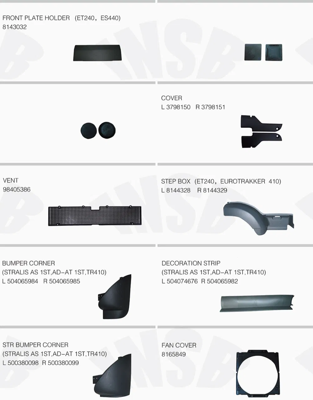 Air Deflector for Iveco European Truck Parts 504022498 504022497