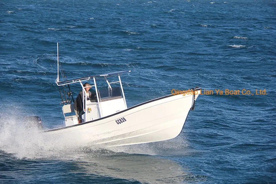 Liya 7.6m 90HP Outboard Fiberglass Panga Fishing Boat with Cabin