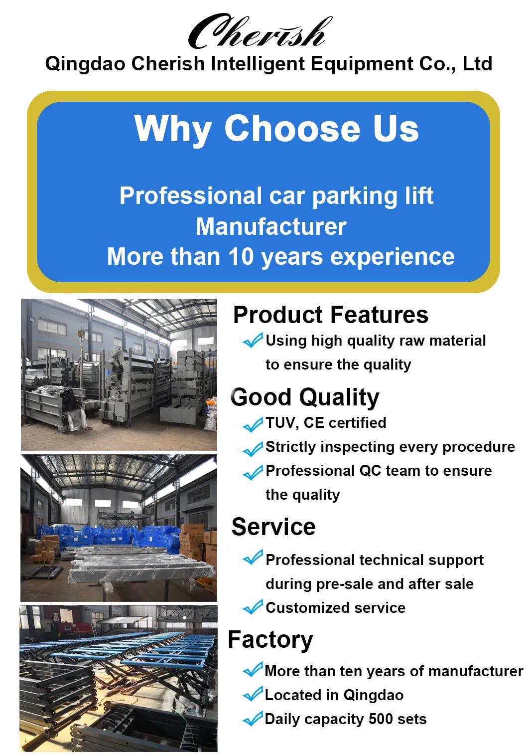 Semi Automatic Factory Price Hydraulic Vehicle Scissor Parking Lift