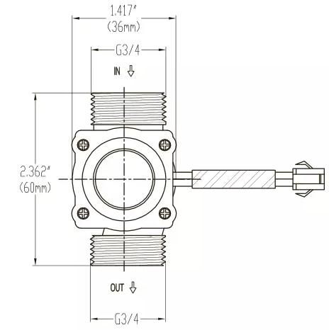 High Temperature Flow Rate Female Hall Effect Brass Flow Sensor